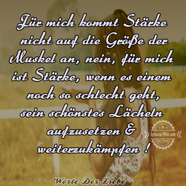 Fuer mich kommt Staerke nicht auf die Groesse der Muskel an