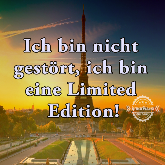 Ich bin nicht gestoert, ich bin eine Limited Edition!