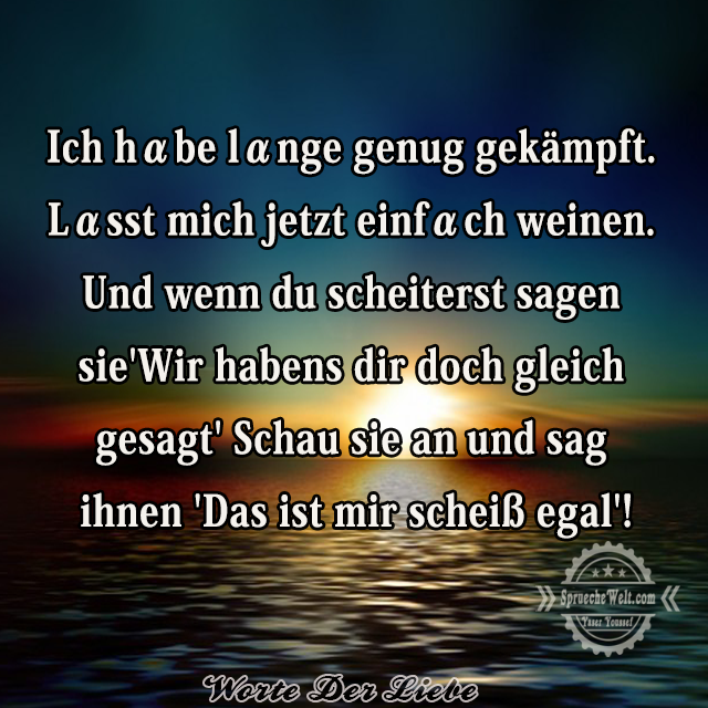 Ich hαbe lαnge genug gekaempft