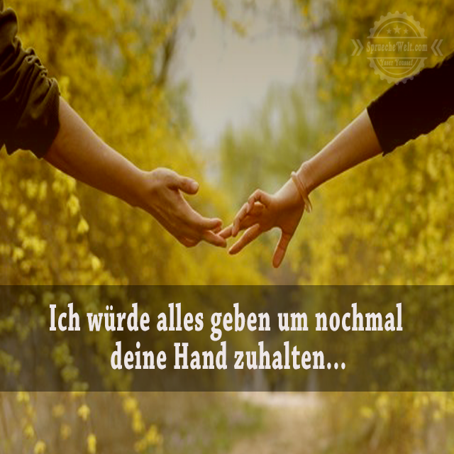 Ich wuerde alles geben um nochmal deine Hand zuhalten