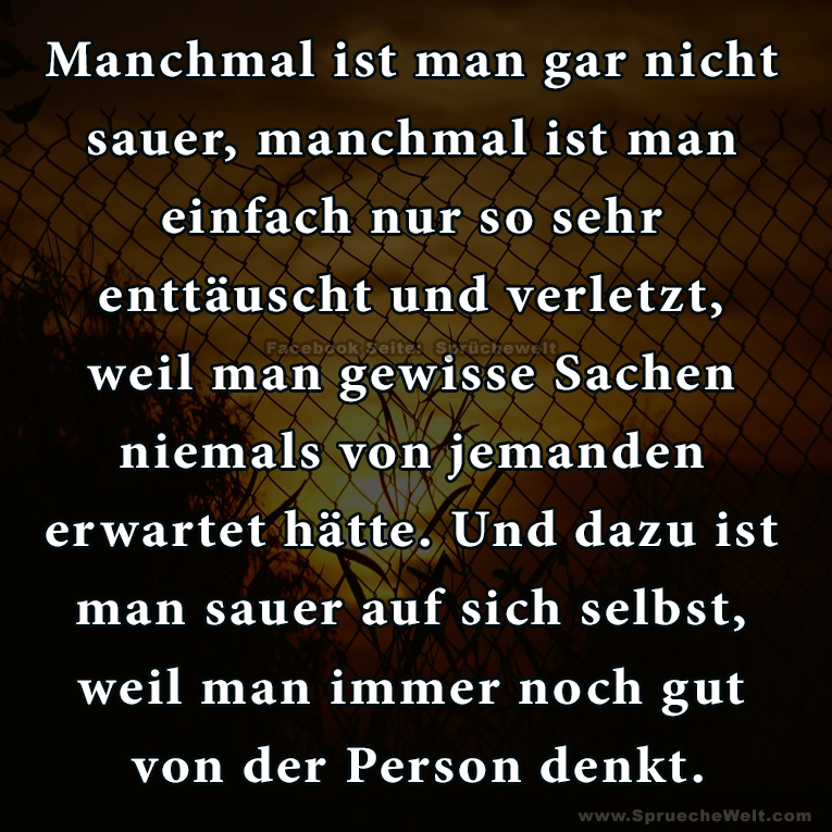 Manchmal ist man gar nicht sauer